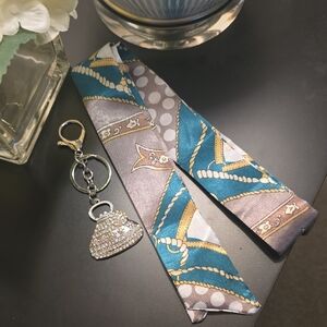 Bag Charm & Twilly Bundle-Silver